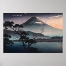 Recherche de coucher soleil japonais art Mont fuji