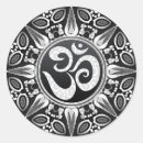 Recherche de mandala noir autocollants Symbole om