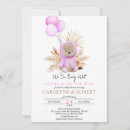 Recherche de boho teddy bear baby shower invitations Rose
