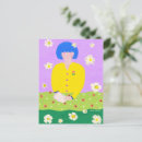 Recherche de femme lisant cartes postales Livre