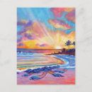 Recherche de tortues marines cartes postales Hawaii