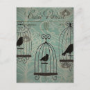 Recherche de cage oiseaux vintage cartes postales Français