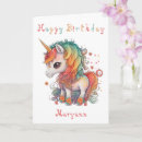 Recherche de rainbow unicorn anniversaire cartes Personnalisée