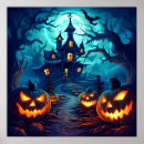 Recherche de nuit de halloween posters Éffrayant