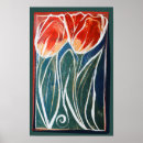 Recherche de tulipe rouge posters Bleu
