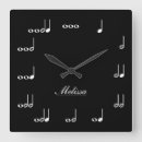Recherche de notes de musique horloges Noir et blanc