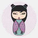 Recherche de poupée kokeshi autocollants Kimono