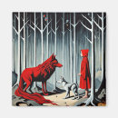 Recherche de loup de forêt magnets Conte de fées