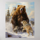 Recherche de loup dans la neige posters Faune