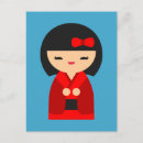 Recherche de poupée japonaise kokeshi cartes postales Kawaii