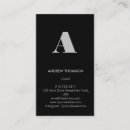 Recherche de noir solide cartes visite Monogramme