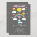 Recherche de unicorn baby shower invitations Arc en ciel