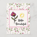 Recherche de jolie fleur cartes postales Typographie