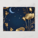 Recherche de lune et étoiles cartes postales Bleu
