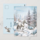 Recherche de chevaux et neige cartes postales Scène hivernale