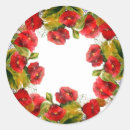 Recherche de pavot rouge autocollants Fleurs