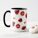 Recherche de coccinelle rouge tasses Fleur
