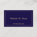 Recherche de marine bleu or cartes visite Élégant