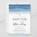 Recherche de moderne de garçon baptême invitations Au bleu aquarelle
