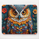 Recherche de hiboux colorés tapis souris Floral