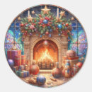 Recherche de cheminée noël autocollants Festif