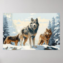 Recherche de loup dans la neige posters Pack de loups