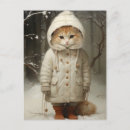 Recherche de chat neige cartes postales Chaton