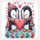 Recherche de amour pingouin autocollants Romantique