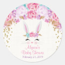 Recherche de lapin rose autocollants De baby shower