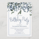 Recherche de blue floral anniversaire invitations Élégant