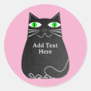 Recherche de chat aux yeux verts autocollants Noir
