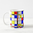 Recherche de style mondrian tasses Rouge
