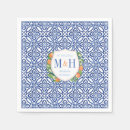 Recherche de orange bleue serviettes Monogramme