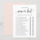 Recherche de activité baby shower invitations Maman ou papa