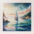 Recherche de bateau à voile puzzles Aquarelle