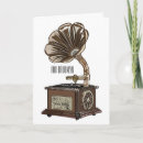 Recherche de gramophone vœux cartes Antique