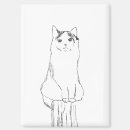 Recherche de chat noir et blanc magnets Dessin