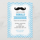 Recherche de de moustache anniversaire invitations Bleu