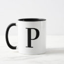 Recherche de lettre p tasses Noir et blanc