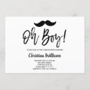 Recherche de moustache baby shower invitations Noir