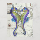 Recherche de hippocampe bleu cartes postales Plage
