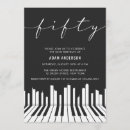 Recherche de de piano anniversaire invitations Noir et blanc