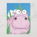 Recherche de hippopotame cartes postales Hippopotame de dessin animé