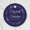 Recherche de mariage étiquettes cadeau Bleu marine