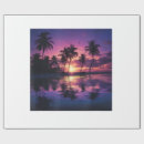 Recherche de coucher du soleil de plage papier cadeau Palmier