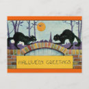 Recherche de chat halloween cartes postales Rétro