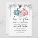 Recherche de halloween gender reveal invitations Partie révélatrice de genre