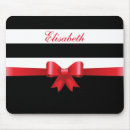 Recherche de rayures rouges tapis souris Noir