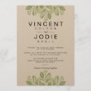 Recherche de vert mariage invitations Feuille