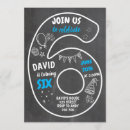 Recherche de six anniversaire invitations Bleu